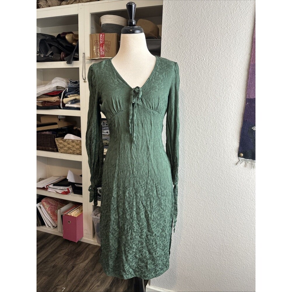 Walter Baker Deep Green Floral Jacquard Midi Dress Size 4